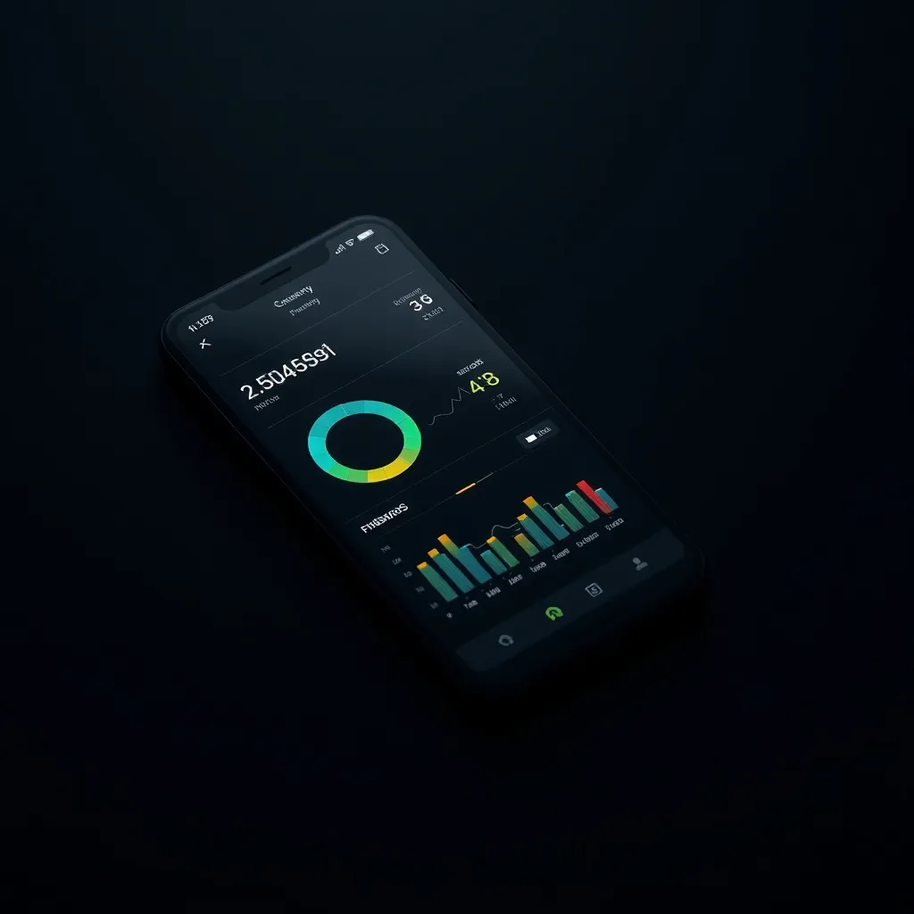 Smartphone screen displaying energy consumption charts and g