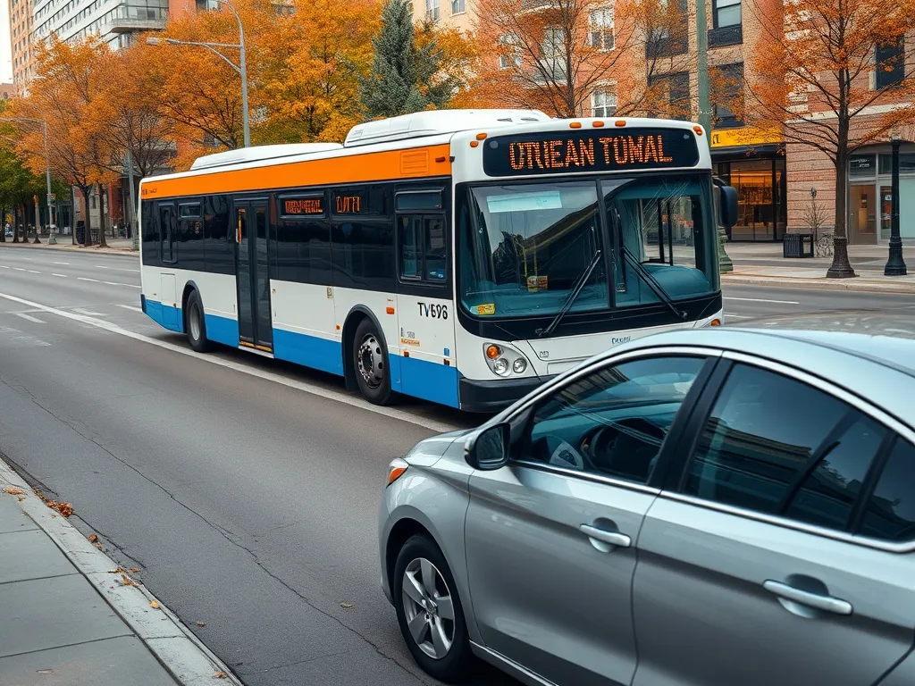 A high-angle professional photograph of a clean public trans